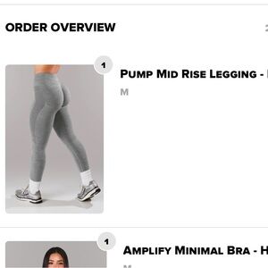 Pump mid rise alphalete heather gray legging